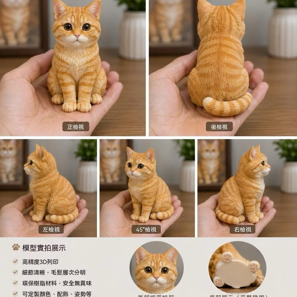 寵物3D模型（下單後右下角聯繫客服溝通客製圖案）
