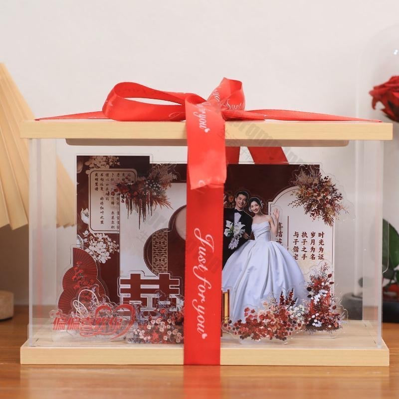 婚禮微景觀壓克力場景（下單後右下角聯繫客服溝通客製圖案）